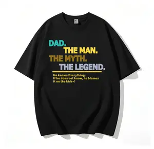 Unisex Dad The Man The Myth The Legend Graphic T-Shirt 180g Pure Cotton, Funny Father's Day Gift Tee, All Season Breathable Soft Casual Top for Men Women, Original Unique Design Dad Papa Shirt, Gift for Husband Grandpa Stepdad