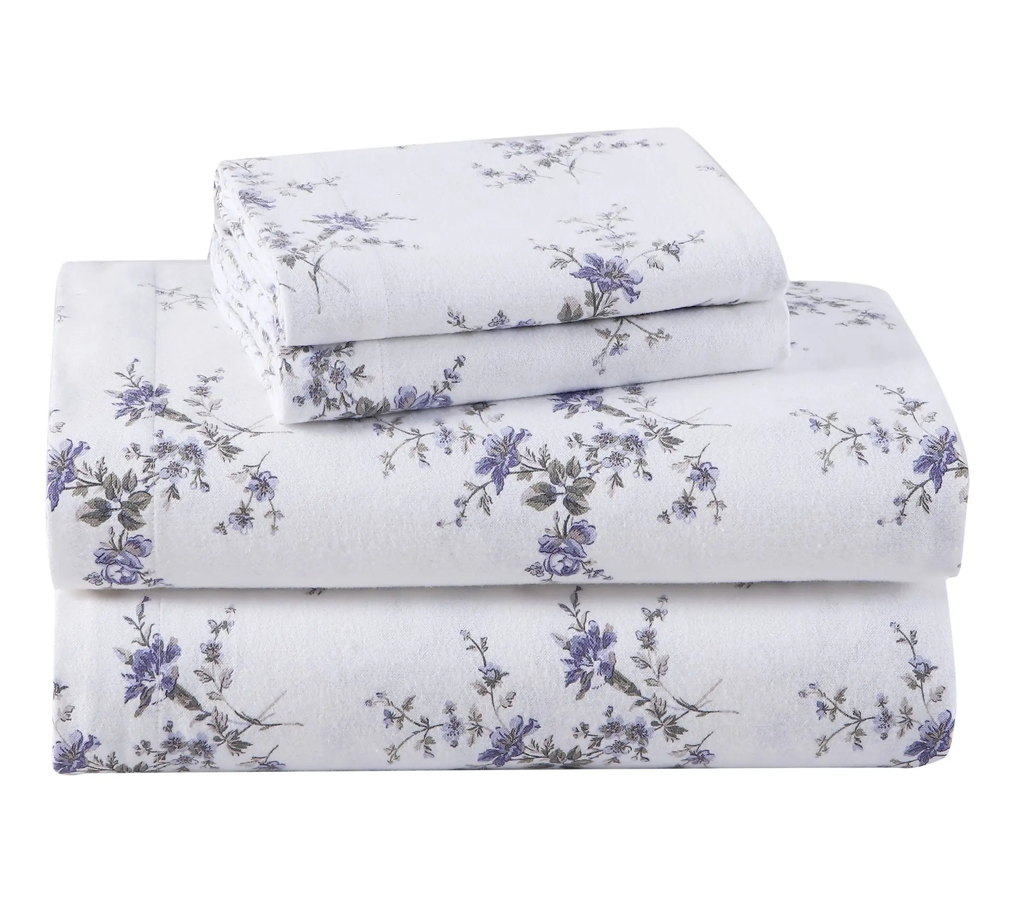 Laura Ashley Jessika Purple Queen Flannel SheetSet