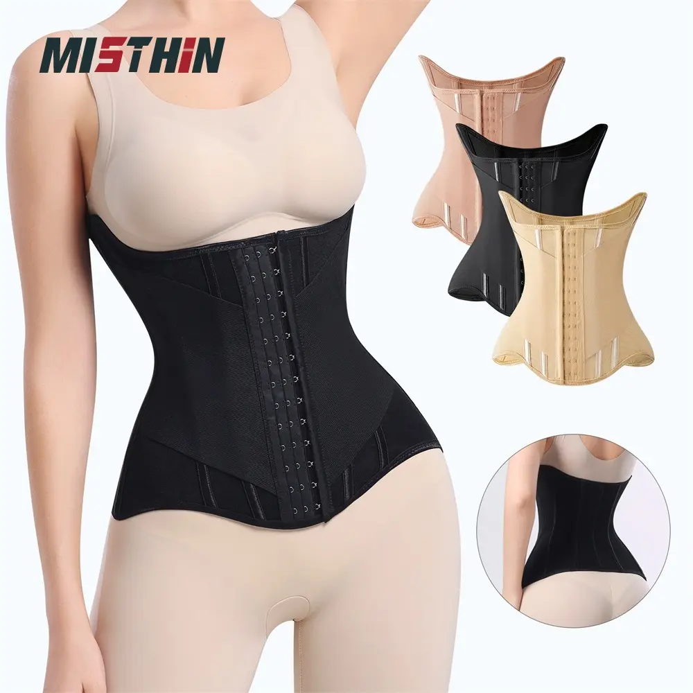 MISTHIN Waist Trainer for Women, Minimalist Sporty Mesh Nylon Body Shaper with Tummy Control and Adjustable Double Wrap Compression, Waist Trainers