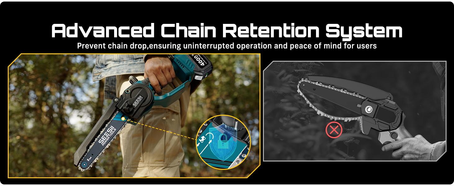 【FathersDay Gift】SEESII 2 in 1 Cordless Pole Saw & Mini Chainsaw with 2 Batteries, Power Electric Polesaw for Tree Trimming, Chain Saw with Extension Pole, Working height 16FT Reach, Limb Branch Cutter Pruner P8 Ace/P6 Ace CH800