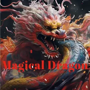Magical Dragon Coloring Book Cover, Oriental Dragon Artistic Design, Fantasy and Traditional Style, Relaxing Coloring Experience