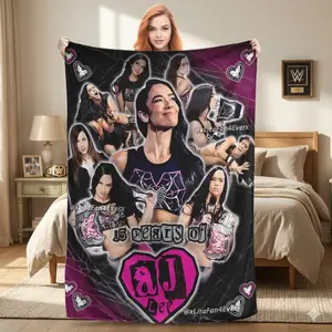 Super Warm Blanket Camping AJ Lee Wrestling Divas Throw Blanket  Women’s Wrestling Diva Style Flannel Plush Blanket, Soft Lightweight Cozy Throw for Camping Sofa Bed, Sport Fan Holiday Christmas Gift