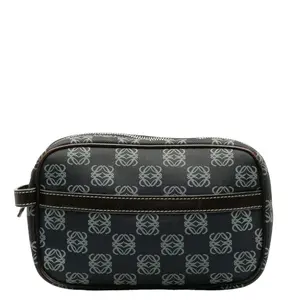Pre-owned Loewe Vegan Leather Small Leather Goods Anagram PVC Leather Pouch