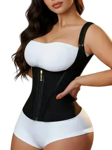 1 Count Women's Solid Color Shapewear Belts with Zipper Closure, Tummy Control Suspender Girdle, Fajas, High Compression Hourglass Waist Trainer, Sexy  Waist Cincher for Ladies, Suitable for Daily Wear, Ideal Gift for Her