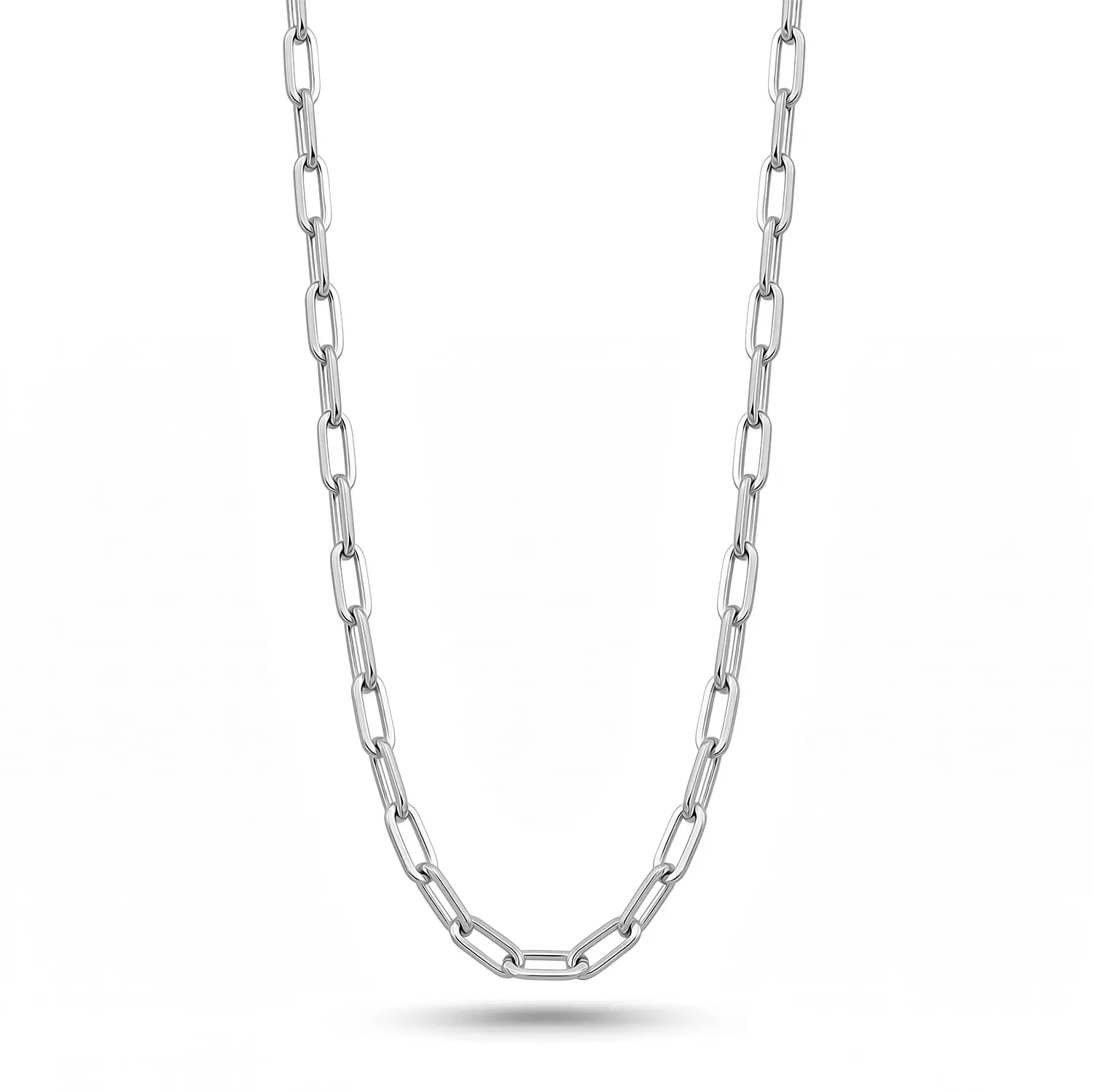 Sterling Silver Paperclip Chain Necklace (20 Inches) (6.30 g)