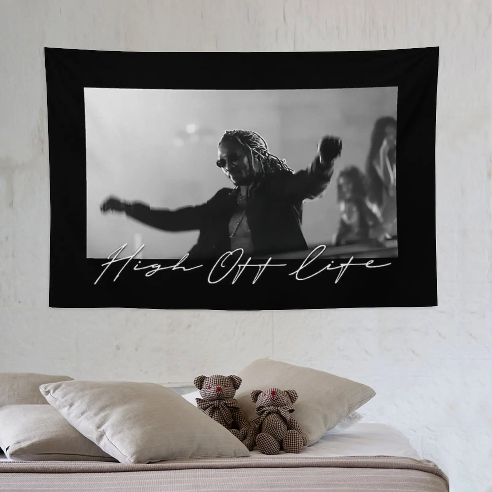 40x60in tapestry Rapper Future Tapestry High Off Life Album Cover Flag Tapestry for Room Aesthetic Living Room Bedroom Dorm Decor Cotton Decorative