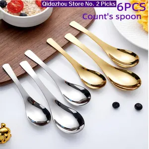 4pcs Stainless Steel Soup Spoon Set, Tableware, Corrosion-Resistant, Durable Classic Design for Home & Restaurants, Dishwasher Safe, Spoons Set