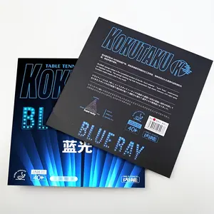 2 Pack Blue Light Ping Pong Rubber, 1 + 1, Fast Attack Loop, Inner Energy Sticky Rubber, Beginner Training Sponge