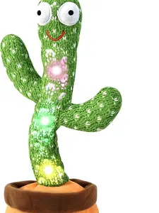 Dancing Talking Cactus Toy for Toddlers 18 Months+, Repeats What You Say, Singing, Recording & Dancing Interactive Toy with Adjustable Volume, Gift for Boys & Girls