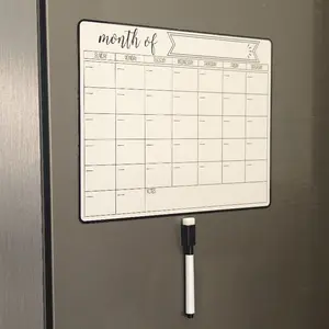 1 set -1 magnetic refrigerator calendar and 1 magnetic chalkboard pen, perfect for refrigerators, can wipe calendars, with week and month designs, suitable for family planning, office or kitchen, monthly