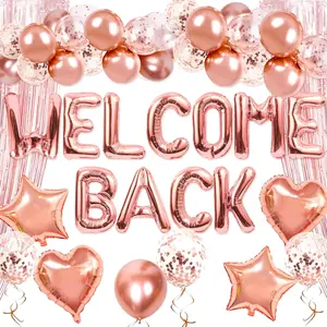16 Pcs Welcome Back Banner Balloons Welcome Back Office Decoration Welcome Back Banner Homecoming Party Moving Party Welcome Party Decoration