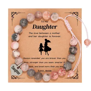 Daughter & Mother Bracelet,Natural Stone Beads A Bond Forever Gift for Women Suitable for Birthday,Mother's Day