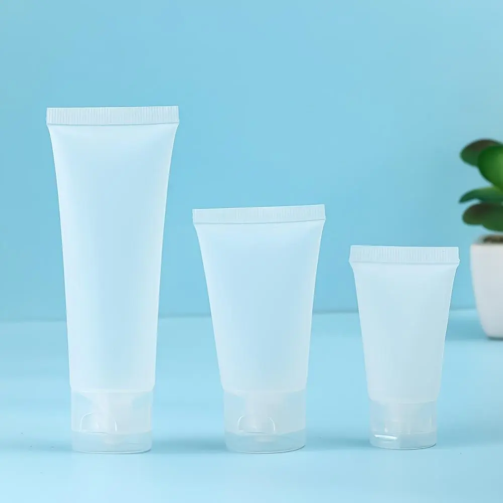 Empty Refillable Design Cosmetic Soft Tube Vial Bottles With Flip Cover Makeup Travel Sample Packing Storage Holder Container For Toothpaste Shampoo Facial Cleanser Body Lotion