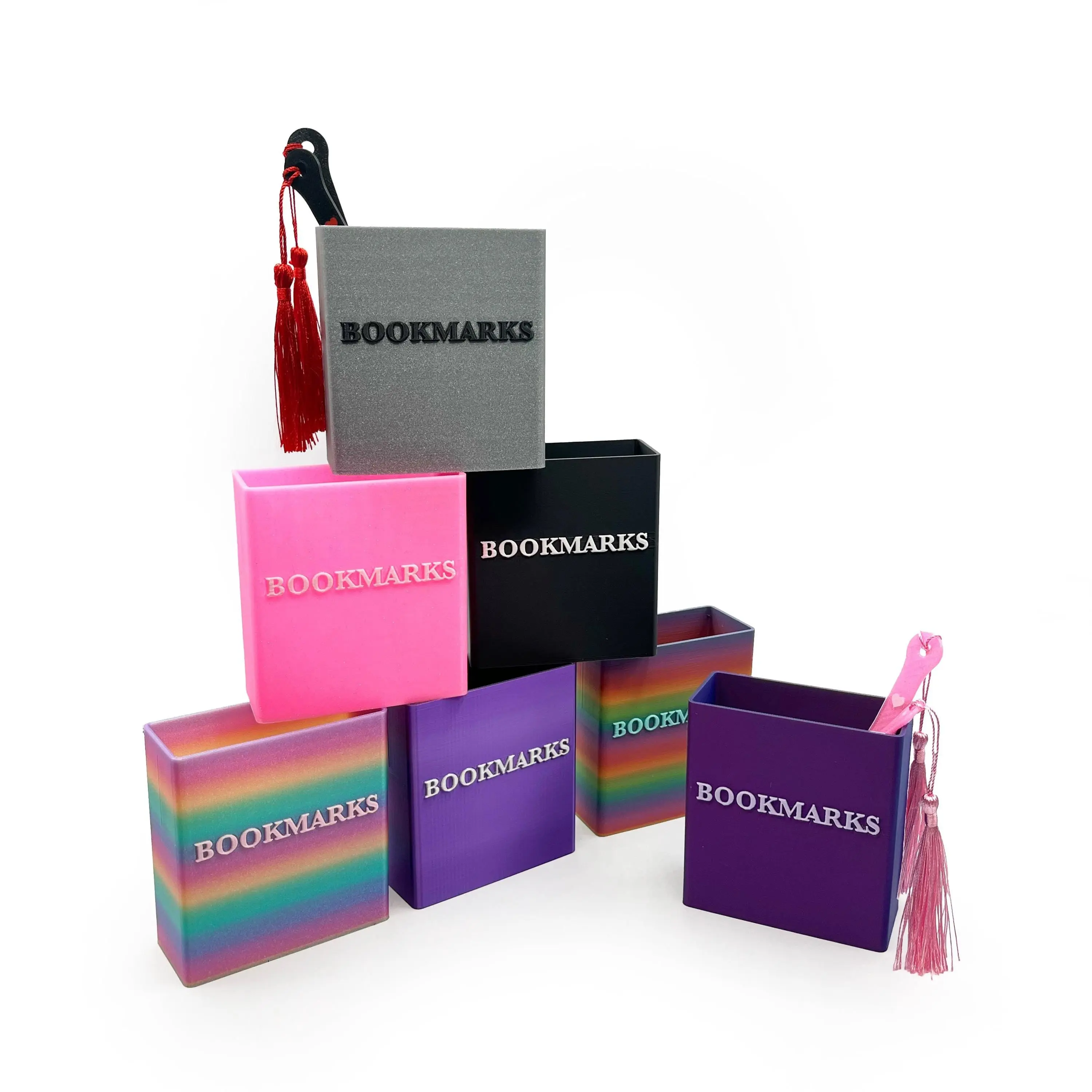 3D Printed Bookmark Holder - Compact Office Desk Organizer, Bookish Accessories with Multiple Color Options, Upright Hold for Collectors & Reading Nook Use