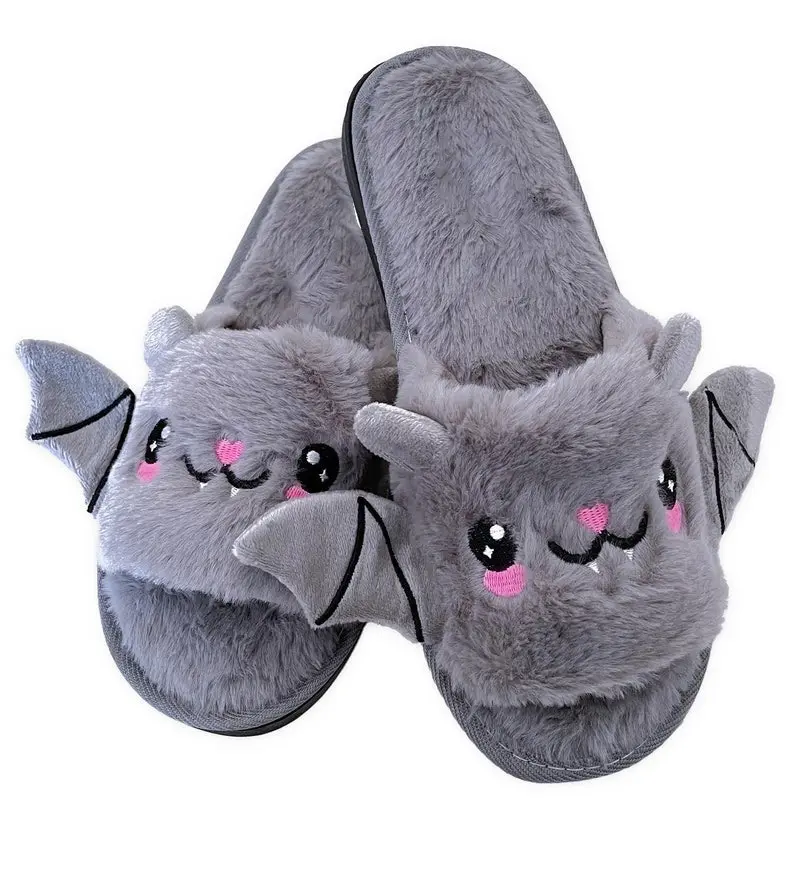 Bat Slippers - Womens Slippers Halloween Gift - Bat Halloween