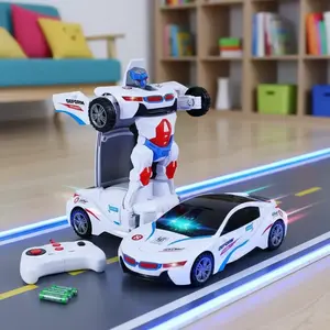 Electric Stunt Car Robot Toy for Kids, Includes 3 Aa Batteries, Transforming Race Car with Remote Control, Fun Gift,Boys & Men gifts, Rc Cars