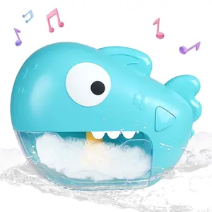 Children's shark bubble machine bath toys, automatic bubble machine with music, toddler bath toys birthday gift bath toys suitable for children aged 1-3 years old and 4-8 years old.