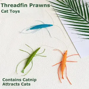Popular simulation plush shrimp cat toys cat self entertainment interactive grinding teeth pet toys