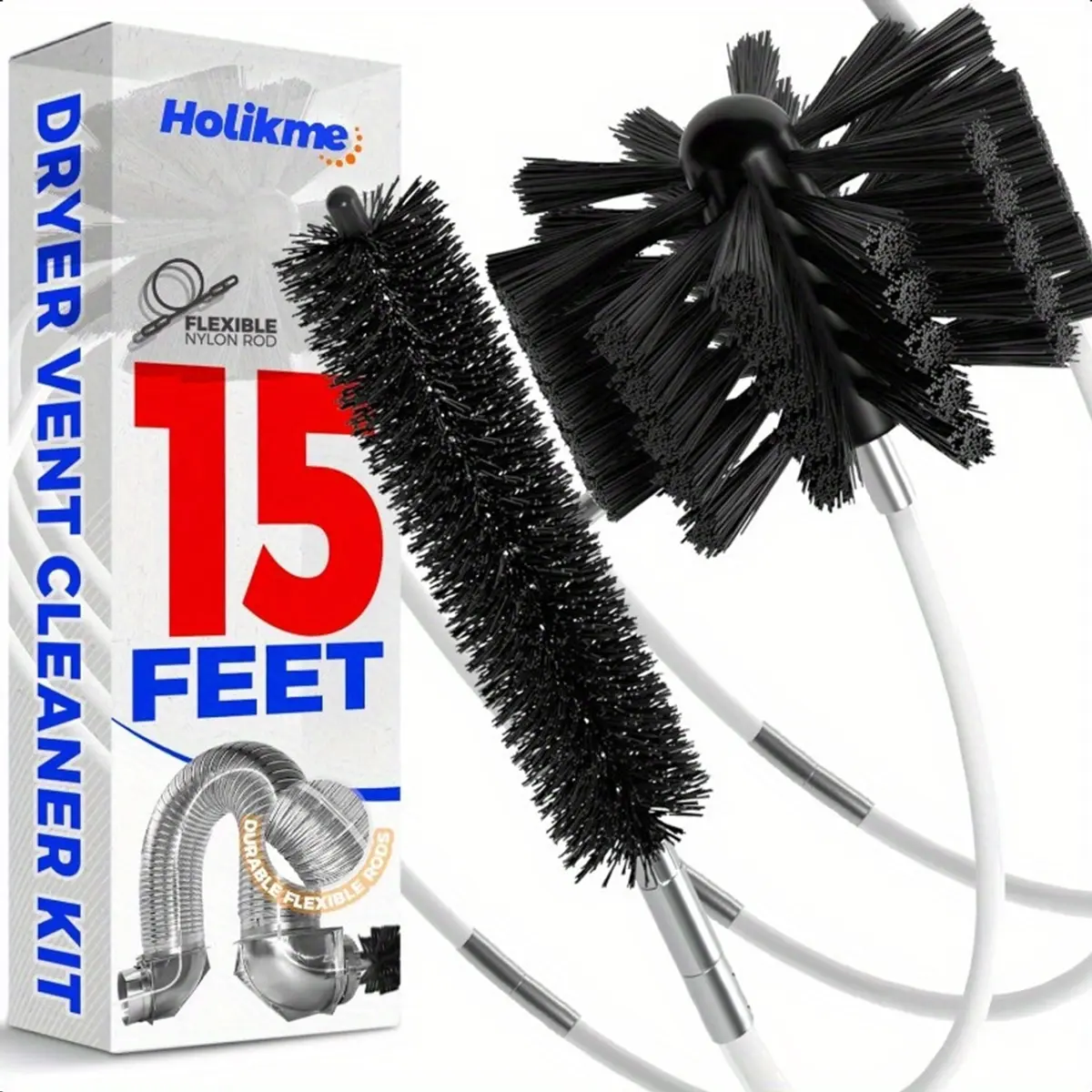 Duct cleaning brush is extendable