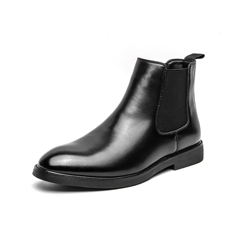 Men's Classic Chelsea Ankle Boots, Fashionable Round Toe British Style Boots with Distressed Design and Classic Elastic Side Panels, Mid-Calf Business Boots for Daily Wear, Work, Office, Business Travel and Casual Outfits Boots for Men