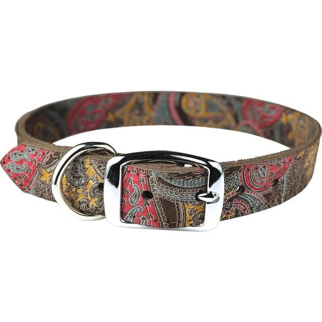 Leather Brothers 6246-CH10 0.5 x 10 in. Paisley Dog Collar, Chocolate