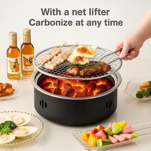 Portable Charcoal BBQ Grill, Stainless Steel Barbecue Rack for Camping Indoor Backyard