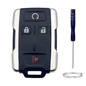 Key Fob Shell Replacement For Chevy Silverado Colorado Gmc Sierra 1500 2500 3500 Hd Canyon 2014 2015 2016 2017 2018 2019 2020 2021 M3n-32337100 Car Keyless Entry Remote Case Cover (silver)