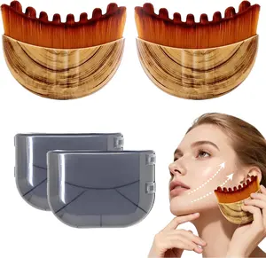 Lymphatic Contour Face Brush(2-PCS),Super Soft Manual Lymphatic Drainage Massager for Sculpting, Relieve Fatigue & Reduce Puffiness, with Portable Case Suitable for Facial Cleansing and Massage
