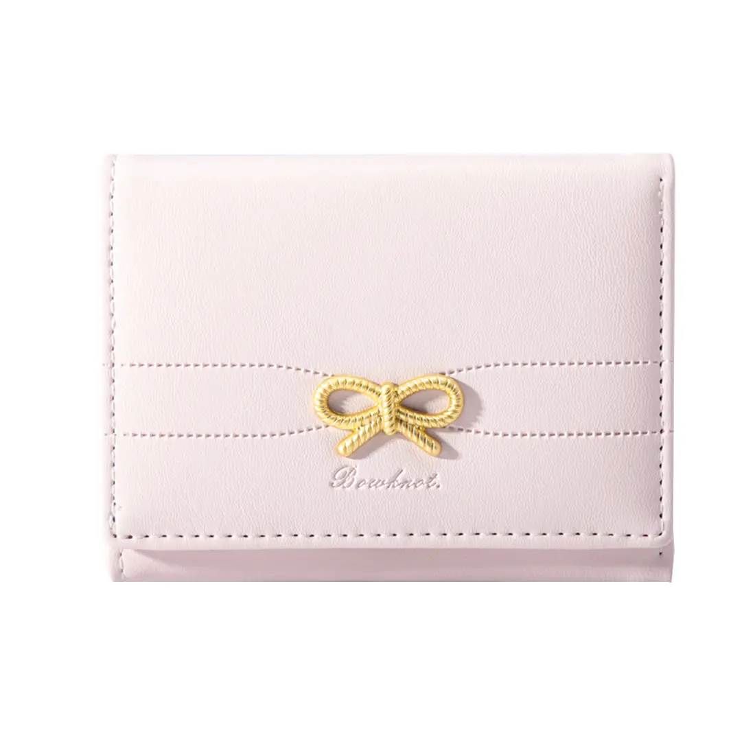 Cute Coquette Bow Small Compact Wallet Aesthetic Card Holder ID Window for Women Christmas Gift for Teen Girl