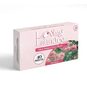 Fabric Softner Dryer Sheets- VELVET ROSES - Enhanced Softness- Plant Based- Softens & Removes Static Cling- Long lasting Freshness 40 Sheets