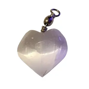 Healing Heart Selenite Pendant and Chain