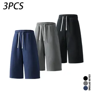 Available in multiple colors and multi-pack options; summer men’s casual shorts at seven-eighths length, loose fit for sports and fitness, versatile casual shorts.summervibes