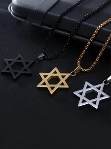 Hip hop trendy hexagonal star pendant necklace, suitable for daily wear, vacation and dating occasions, and is also a surprising and exquisite small gift.
