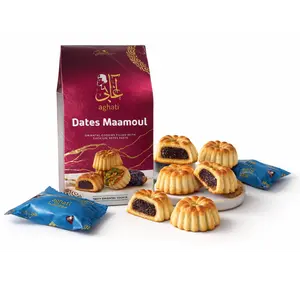 Aghati Dates Maamoul Cookies - 24 pieces Wrapped Individually - Tasty Oriental Cookies Filled with Date Paste