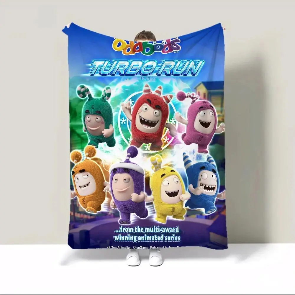 Oddbods Cute Theme Flannel Blanket - Warm, Comfortable Couch Blanket for Nap Time, Family Relaxation and Girly Bedroom Decor