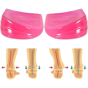 3 Layers Adjustable Heel Wedge Inserts for Supination & Pronation Correction, Adhesive Medial & Lateral Heel Insoles for Bow ,  , Foot Alignment (S: W 4-6.5, M 5-6.5, Pink)