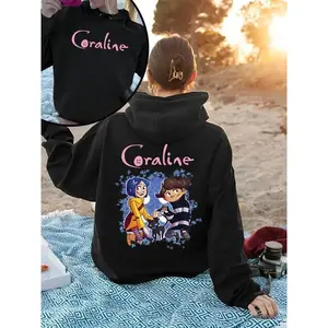 Cartoon pattern hoodie - casual and comfortable top for movie fans