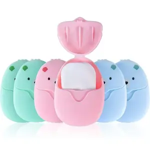50pcs Mini Disposable Soap Paper, Portable Travel Foaming Gentle Cleansing Soap Sheets, Convenient Hygiene Solution for Travelling, Easy-To-Use Solid Form