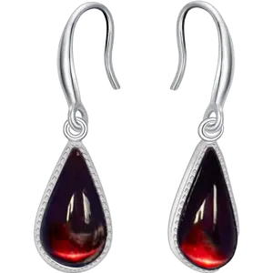 Baltic Cherry Amber Drop Dangle Earrings for Women | 925 Sterling Silver Hooks | Lightweight Statement Earrings | Handmade Natural Red Amber | Hypoallergenic & Unique Gift for Her | Elegant Look