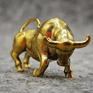 Vintage Style 3D Bull Mini Metal Construction Sculpture, Desktop Statue, Perfect Home & Office Decor, Keychain Ornament or Collectible Gift Idea