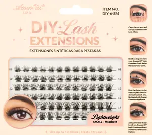 Amor Us DIY # 6 Lash Extensions Eyelashes - Synthetic Mink, Round Shape, Ideal for Everyday Use