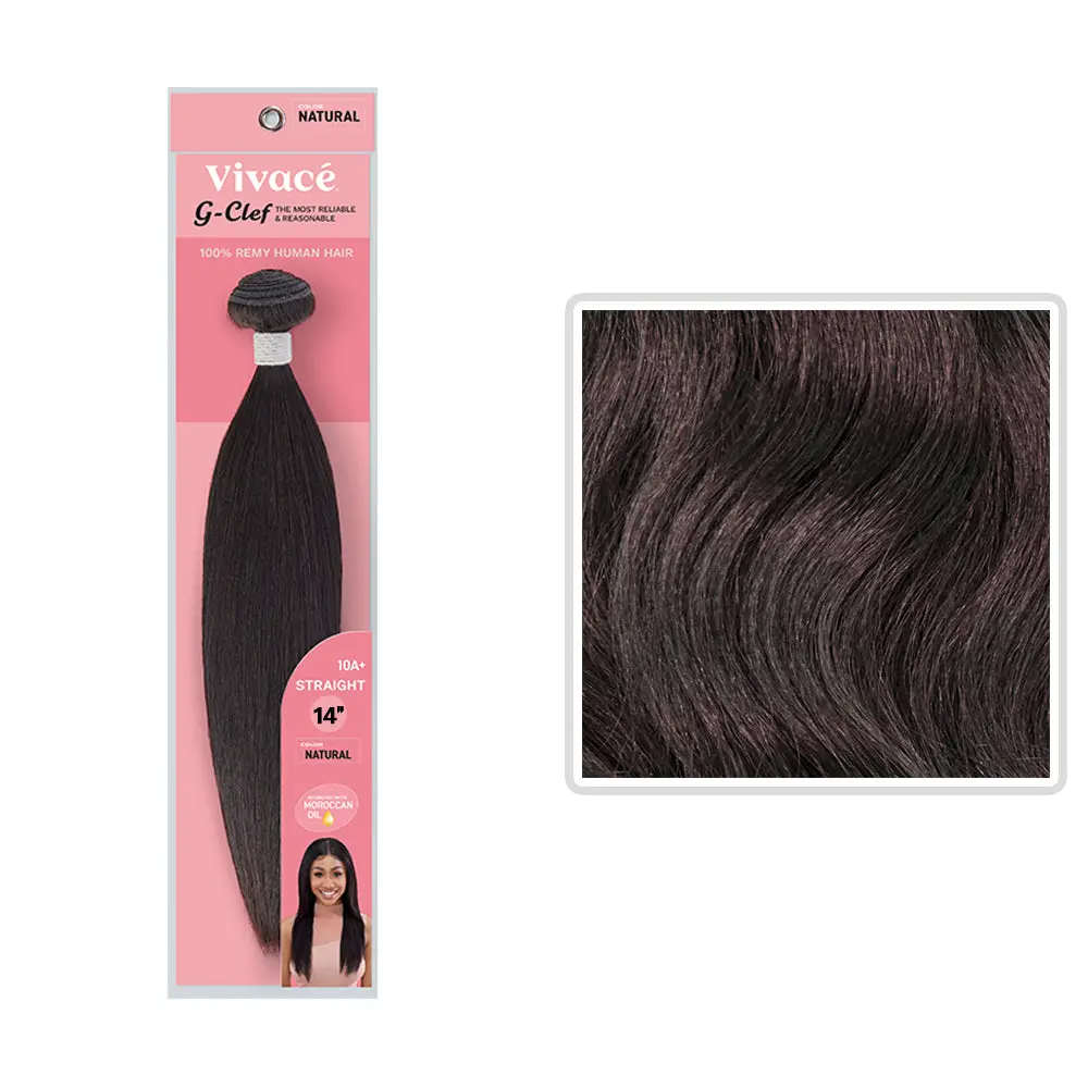 VIVACE G-CLEF 100% REMY HUMAN HAIR BUNDLE STRAIGHT 14'' COLOR NATURAL