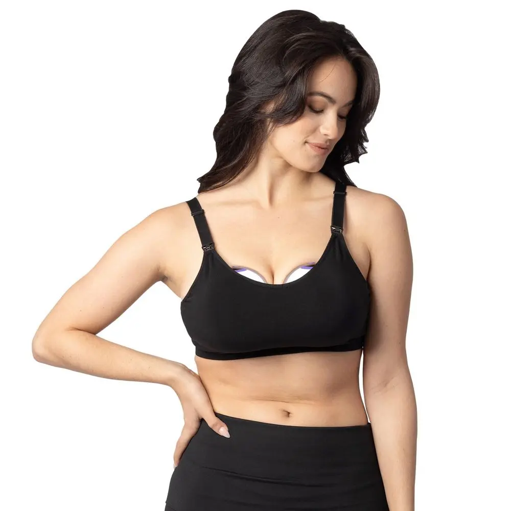 Kindred Bravely for Lansinoh Nursing and Wearable Pumping Bra - M/L Busty - Black
