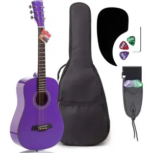 3/4 Size Acoustic Guitar Bundle for Beginners, 6 String Beginner Solid Spruce Top Acoustic Guitar With Rosewood FIngerboard, 36 inch,