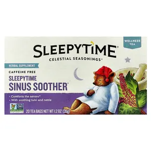 Celestial Seasonings Wellness Tea, Sleepytime Sinus Soother®, Caffeine Free, 20 Tea Bags, 1.2 oz (35 g)