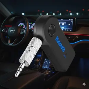 Bluetooth Car Adapter with Hands-Free Calling: Wireless Audio Receiver for Car, Convert AUX to Bluetooth, Universal Music Streaming for Phone to Car Stereo Upgrade