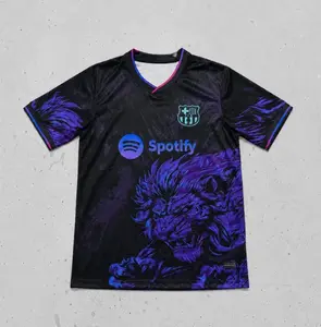 Barcelona Lion Soccer Jersey Retro Football Shirt Purple Streetwear Top