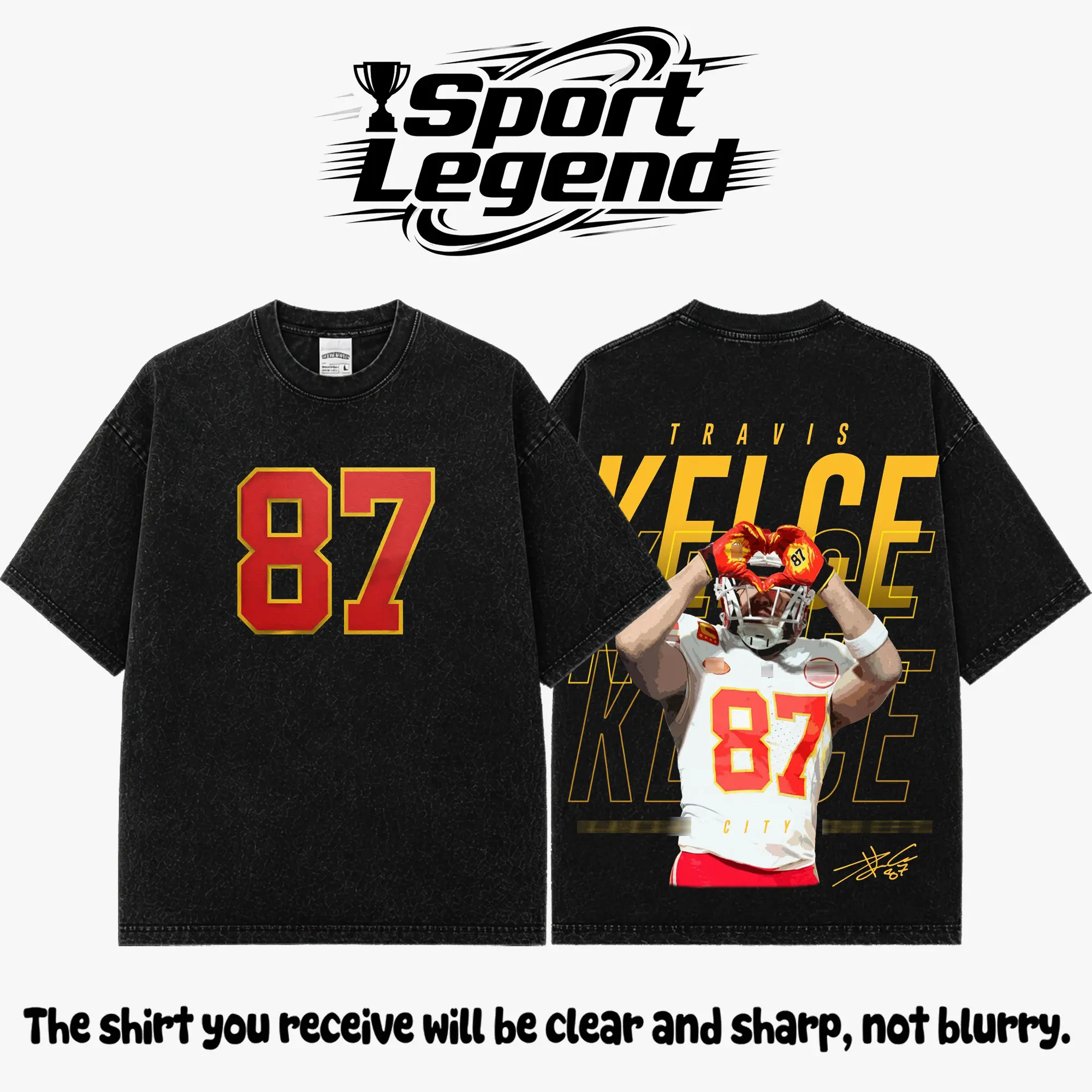 Travis K #87 Premium Acid Wash T-Shirt, Kansas City Football Fan Graphic Tee, Vintage Oversized Heavyweight Cotton Shirt, Retro Game Day Apparel, Unisex Sports Gift