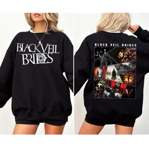 Black Veil Brides Vintage Album Collage Shirt, Rock Band Graphic Tee, Double Sided Music Fan Unisex Shirt