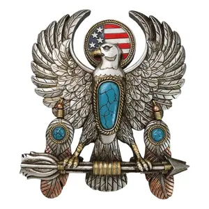 Southwestern American Flag Eagle With Turquoise Rocks Feathers Arrows Wall Decor